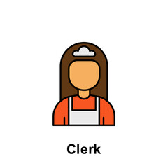clerk outline icon. Element of labor day illustration icon. Signs and symbols can be used for web, logo, mobile app, UI, UX