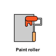 paint roller outline icon. Element of labor day illustration icon. Signs and symbols can be used for web, logo, mobile app, UI, UX