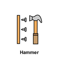 hammer outline icon. Element of labor day illustration icon. Signs and symbols can be used for web, logo, mobile app, UI, UX