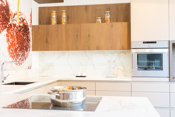 Elegant kitchen with wood finishes