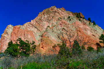 Fototapeta premium Eroded red-sandstone formations. Garden of the Gods, Colorado Springs, Colorado