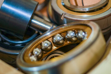 Ball bearing with other details close up