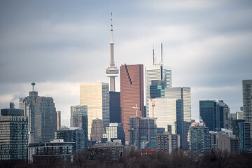Fototapeta premium Toronto city view from Riverdale Avenue. Ontario, Canada