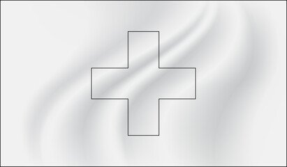 Vector illustration of Happy Switzerland National Day 01 August. Waving flags isolated on gray background.