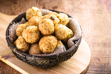 codfish cakes, codfish cakes, fish meat pastries, Brazilian cod bunuelos, typical of Easter
