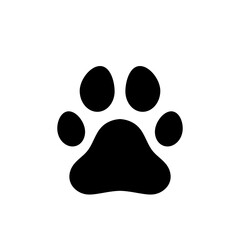 Paw icon. Black print paw trace. Footprint of unknown animal. Vector isolated on a white. © Віталій Баріда