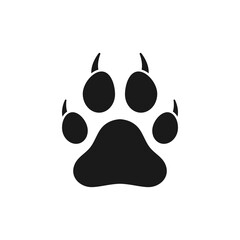 Paw icon. Black print paw trace. Footprint of unknown animal. Vector isolated on a white. © Віталій Баріда