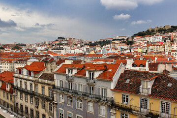 Fototapeta na wymiar Panoramica de tejados, Lisboa.