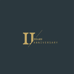 11 years anniversary logotype with modern minimalism style. Vector Template Design Illustration.