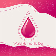 World Hemophilia Day vector background. A drop of blood on a white background. The poster on the theme of medicine and health care
