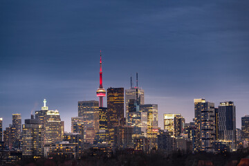 Toronto city view from Riverdale Avenue. Ontario, Canada