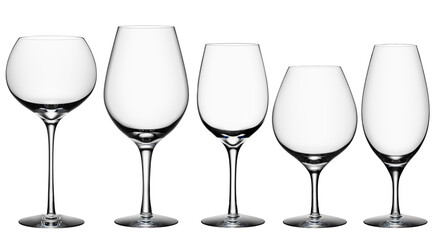 Cocktail Glass Collection isolated on white + clipping path.