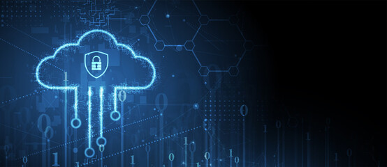 Cloud technology. Integrated digital web concept background