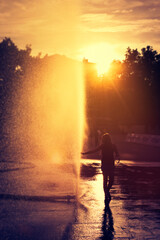 Fototapeta premium Sunset fountain