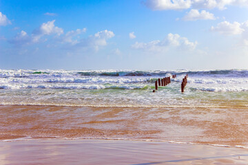 Beach in Tel Aviv. Raging storm