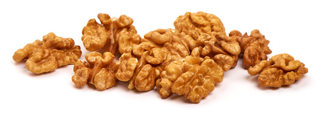Walnut kernel, Nuts, isolated on white background