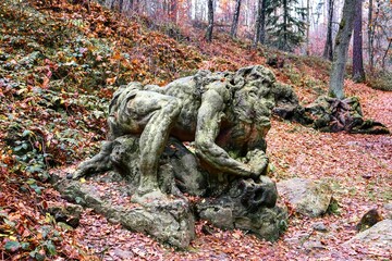 M. Braun baroque sculpture "Nativity scene" in the forest 