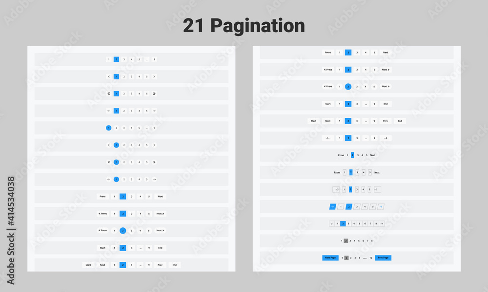 Wall mural web ui kit blue pagination for your website