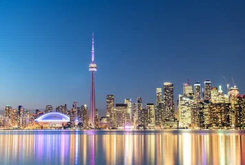 Fotobehang Toronto city skyline at night, Ontario, Canada © surangaw