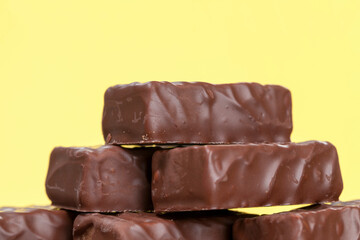 broken and crumbled natural bitter chocolate