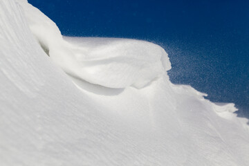 Fototapeta na wymiar deep snow drifts after the last snowfall