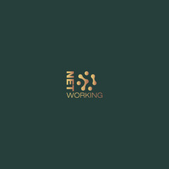 Gold effect social networking logo design with background