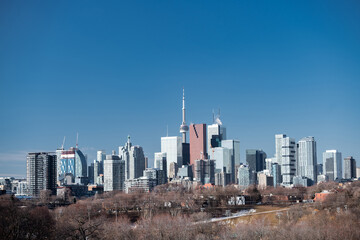 Toronto city view from Riverdale Avenue. Ontario, Canada 