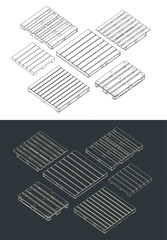 Pallet isometric drawings set