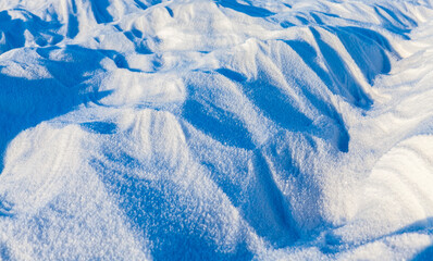 soft but frozen snow that fell during the snowfall