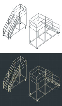 Rolling Service Ladder Isometric Drawings