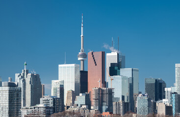 Fototapeta na wymiar Toronto city view from Riverdale Avenue. Ontario, Canada 