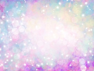 Unicorn galaxy pattern. Pastel cloud and sky with glitter. Cute bright paint like candy background theme. Concept to montage or present your product, for women, girls in princess style © Nalinee