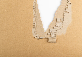 Cardboard, Carton, Ripped Kraft Paper, Wrapping Piece