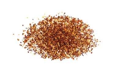 Red Chilli Pepper Flakes with Seeds Isolated