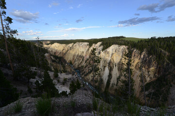 View of the river in the Grand Canyon of Yellowstone 
