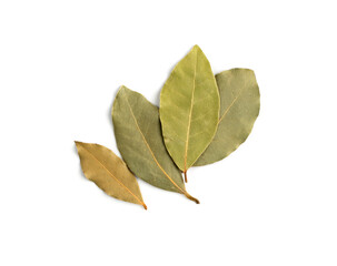 Dry Bay Leaves, Laurel Leaf Seasoning Isolated Top View