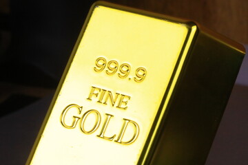 Close-Up Of Gold Ingot