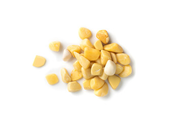 Rose quartz pebbles isolated, agalmatolite polished stones