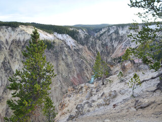 View of the river flowing through the Grand Canyon of Yellowstone National Park