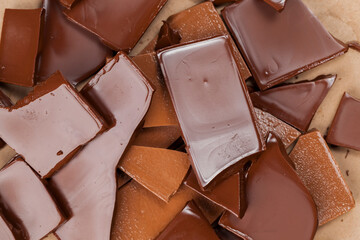 melted several pieces from broken chocolate