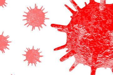 Coronavirus 2019 COVID-19 biology isolated on white graphic background. 3D illustration