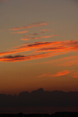 Precioso atardecer con nubes en Madrid