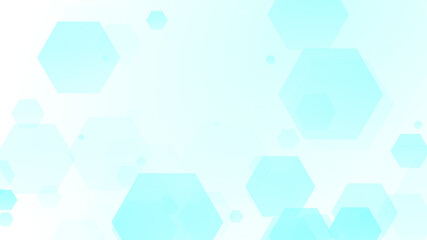 Abstract hexagon geometric white blue pattern technology medical background.