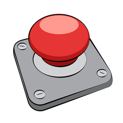 Red alarm button on a white background