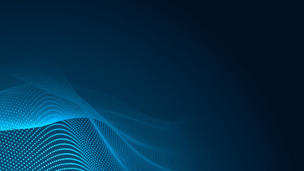 Dot blue wave light screen gradient texture background. Abstract  technology big data digital background. 3d rendering.