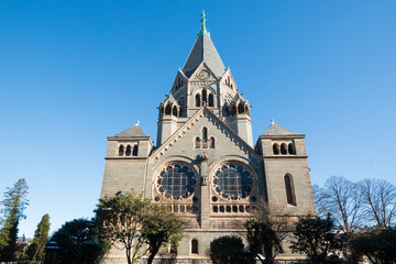 Fototapeta na wymiar Friedhofskirche in der Nordstadt von Wuppertal Elberfeld
