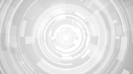 Circle white gray bright technology Hi-tech background. Abstract graphic digital future concept design.