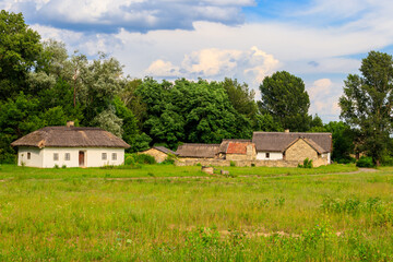 View of Open-air Museum of Folk Architecture and Folkways of Ukraine in Pyrohiv (Pirogovo) village near Kiev, Ukraine