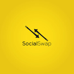 Social swap logo design with yellow background