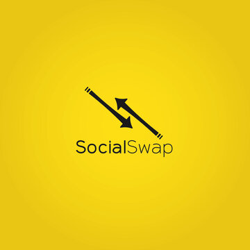 Social Swap Logo Design With Yellow Background